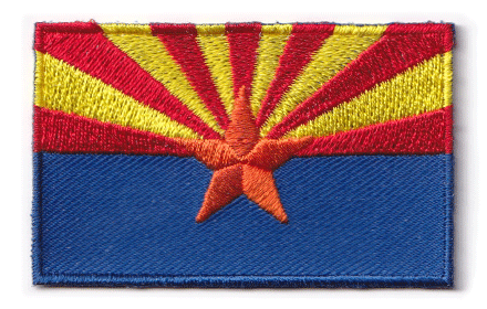 Arizona flag patch, 6.5 x 4 cm, embroidered design