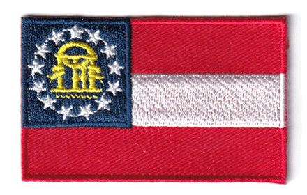 Georgia state flag patch, 6.5 x 4 cm.