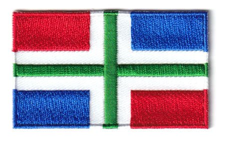 Groningen flag patch, 6.5 x 4 cm, provincial emblem.