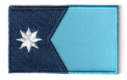 Minnesota flag patch, 6.5 x 4 cm, embroidered design.