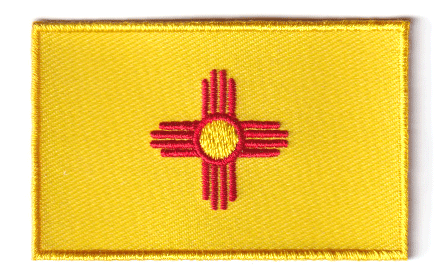 New Mexico flag patch, size 6.5 x 4 cm.