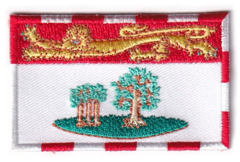 Prince Edward Island flag patch, 6.5 x 4 cm size.