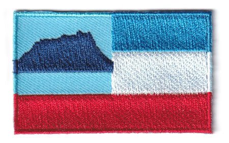 Sabah flag patch measuring 6.5 x 4 cm.