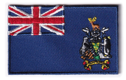 South Georgia flag patch, 6.5 x 4 cm, featuring Union Jack and crest design on a blue background.