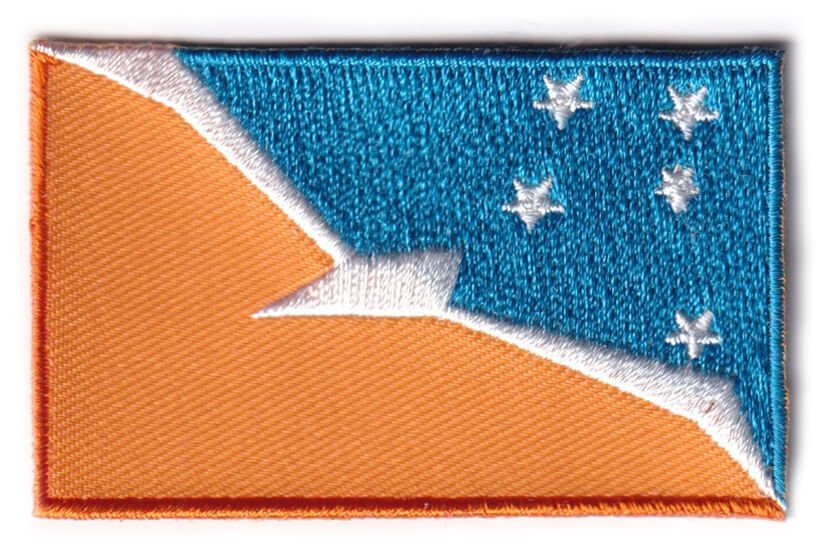 Tierra del Fuego flag patch, 6.5 x 4 cm.