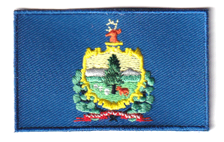 Vermont flag patch, 6.5 x 4 cm size.