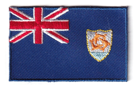 Anguilla flag patch, 6.5 x 4 cm size.