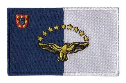 Azores flag patch, 6.5 x 4 cm embroidered design.