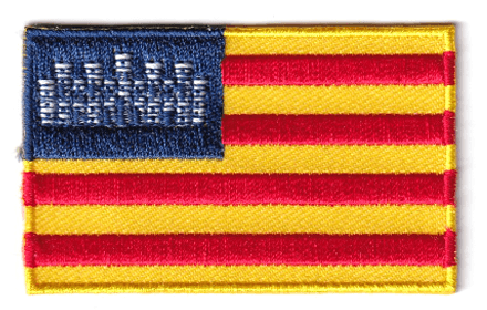 Balearic Islands flag patch, 6.5 x 4 cm.