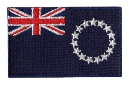Cook Islands flag patch with Union Jack and star circle, 6.5 x 4 cm.