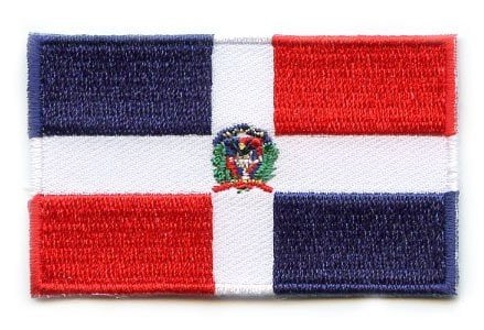 Écusson Brodé Drapeau République Dominicaine - Thermocollant 7x4.4 Cm - Patch Parche Bordado - Fabriqué En UE