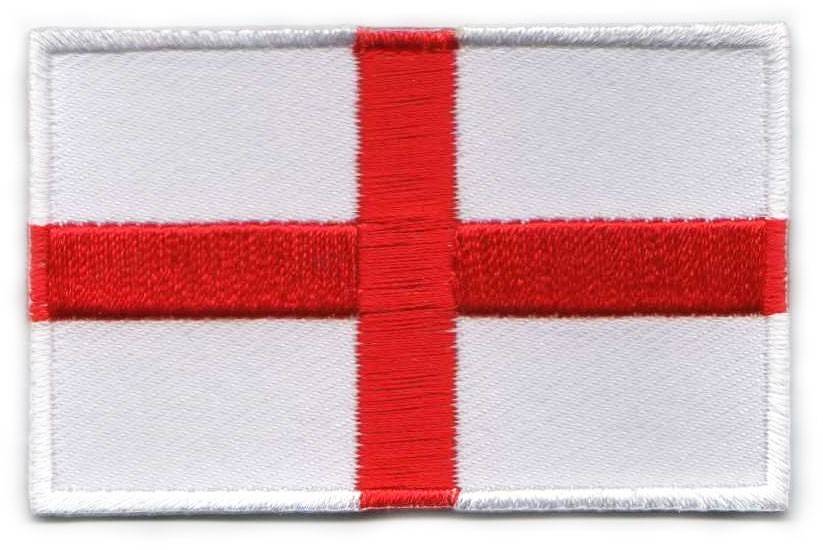 England flag patch with red cross on white background, size 6.5 x 4 cm.