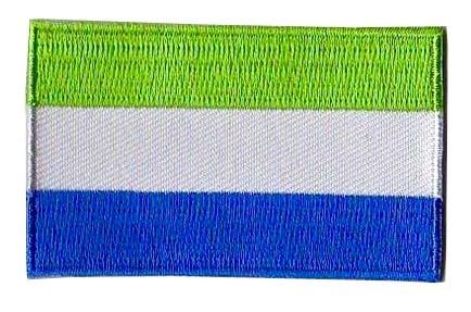 Galápagos Islands flag patch, 6.5 x 4 cm, green, white, blue tricolor design.