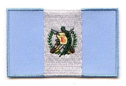 Guatemala flag patch featuring vertical blue and white stripes with coat of arms.