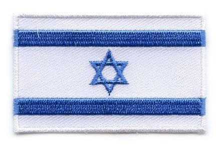 Israel flag patch with Star of David, 6.5 x 4 cm.