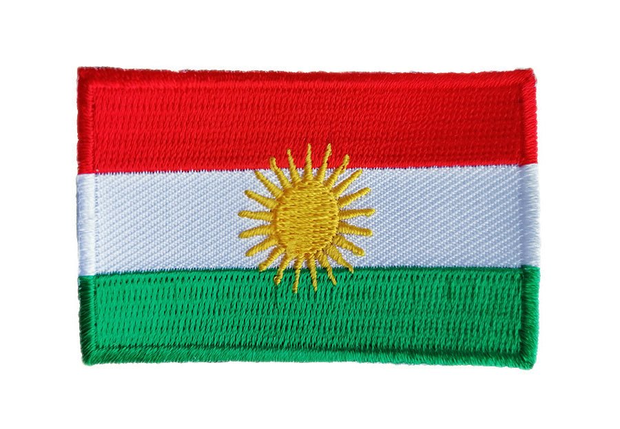 Kurdistan flag patch, size 6.5 x 4 cm.