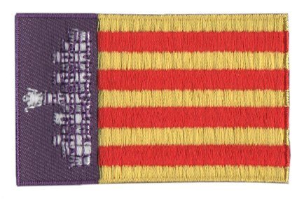 Mallorca flag patch, 6.5 x 4 cm, embroidered design.