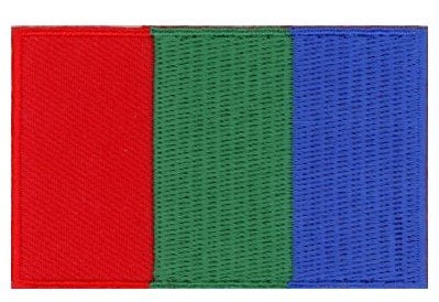 Mars flag patch featuring red, green, and blue tricolour design.