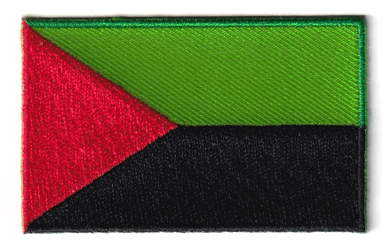 Martinique flag patch, 6.5 x 4 cm size, red, green, and black design.