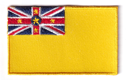 Niue flag patch, 6.5 x 4 cm.