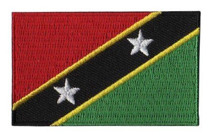 ST. KITTS en NEVIS-vlagpatch opstrijkbare geborduurde appliqué ST. KITTS en NEVIS-vlagpatch opstrijkbare geborduurde appliqué