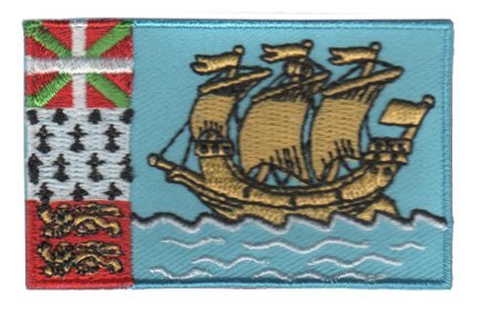 Saint Pierre and Miquelon flag patch featuring a yellow ship and symbolic fields.