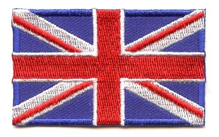 United Kingdom flag patch, 6.5 x 4 cm, featuring the historic Union Jack design.