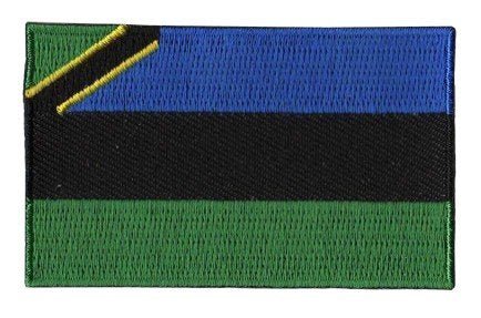 Zanzibar flag patch, 6.5 x 4 cm, horizontal tricolour with Tanzanian flag in canton.
